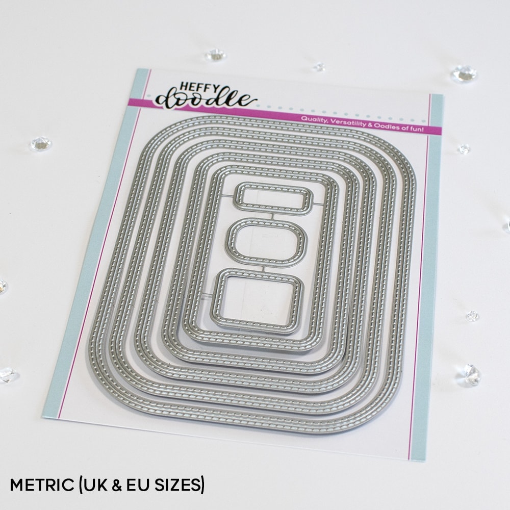Stitched Rounded Metric Rectangle Dies