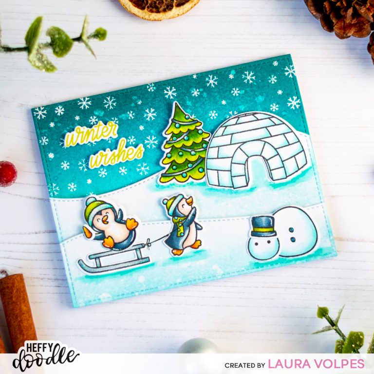 Winter Scene Card – Mix and Match Your Stamps – Heffy Doodle