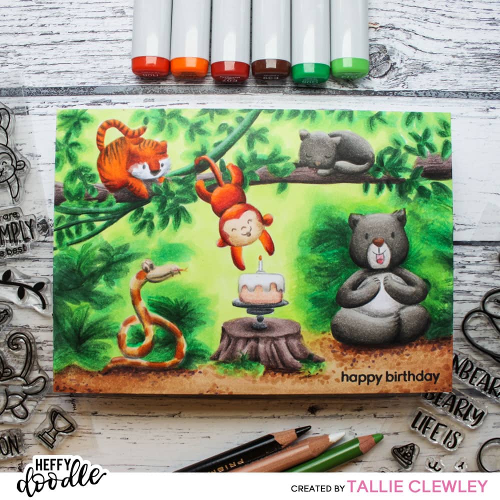 Jungle Scene Cord Monkey Bridge with Waterfall Line Art Coloring Page ·  Creative Fabrica