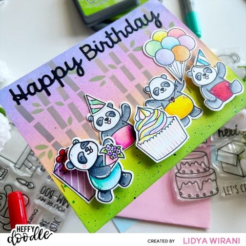 Cute Pandas Birthday Card – Heffy Doodle